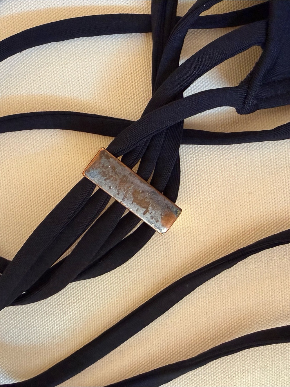 Victoria's Secret Black Strappy Push-Up Bikini Set with Gold Accents - Picture 9 of 12